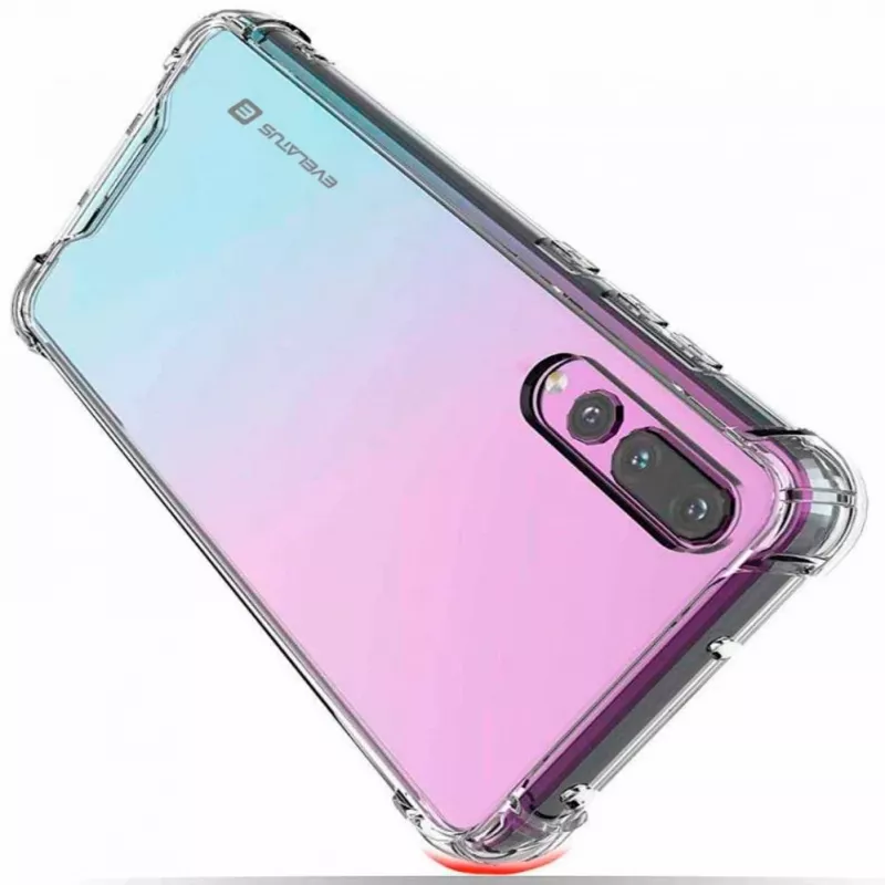 Evelatus Huawei P30 Military Shockproof Silikoninis dėklas TPU Skaidrus