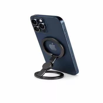 Evelatus magnetinis telefono metalinis žiedinis laikiklis juodas
