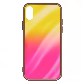 Evelatus Samsung A10 Water Ripple Full Color Electroplating Tempered Glass Gradient Yellow-Pink