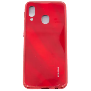 Evelatus Samsung Galaxy A20e vandens bangų rašto pilnos spalvos galvanizuotas grūdinto stiklo ekrano apsauginis stiklas raudonas