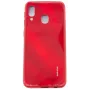 Evelatus Samsung Galaxy A20e vandens bangų rašto pilnos spalvos galvanizuotas grūdinto stiklo ekrano apsauginis stiklas raudonas