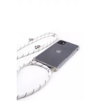 Evelatus Samsung Galaxy A30s dėklas su virvute White Stripes Skaidrus