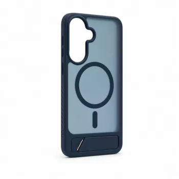 Evelatus Samsung Galaxy A37 / A36 guminis MagSafe dėklas su stoveliu, tamsiai mėlynas
