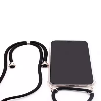 Evelatus Samsung Galaxy A40s Case with Rope Black Transparent