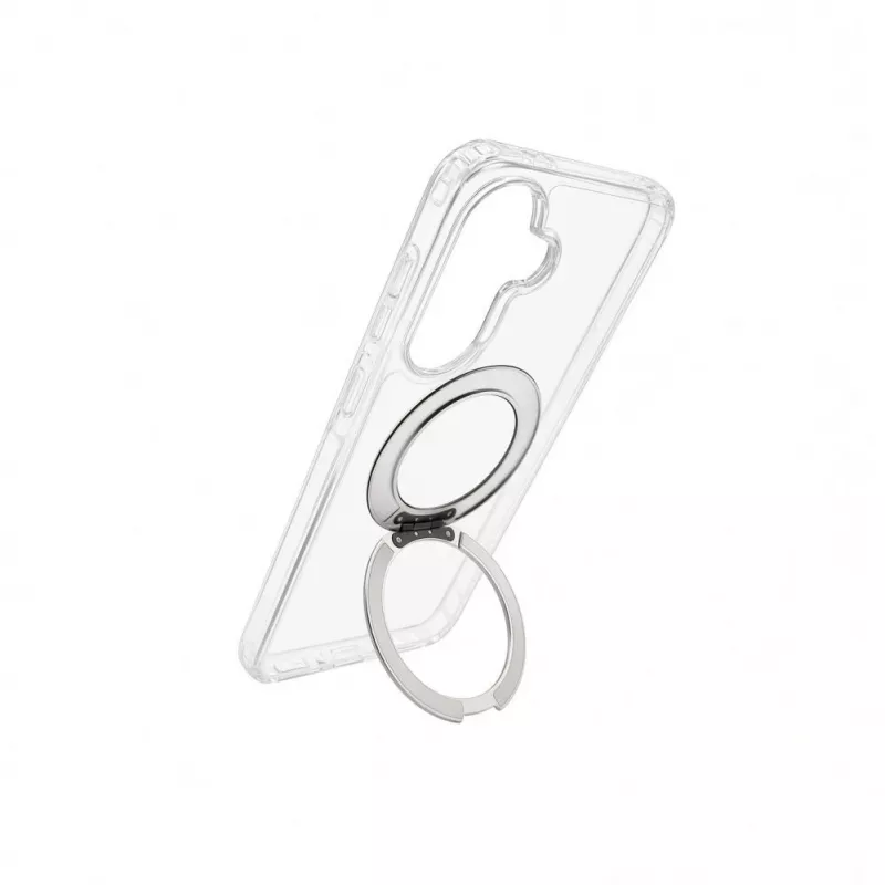 Evelatus Samsung Galaxy A57 Hybrid dėklas su MagSafe PC+TPU 360 metaliniu stoveliu, permatomas