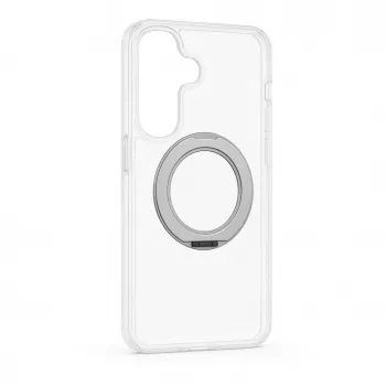 Evelatus Samsung Galaxy A57 Hybrid dėklas su MagSafe PC+TPU 360 metaliniu stoveliu, permatomas