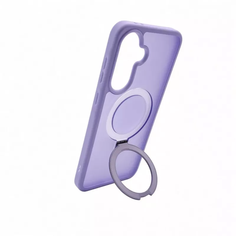 Evelatus Samsung Galaxy A57 Shield Case su MagSafe ir stovu, matinis žiedas, levandų violetinė