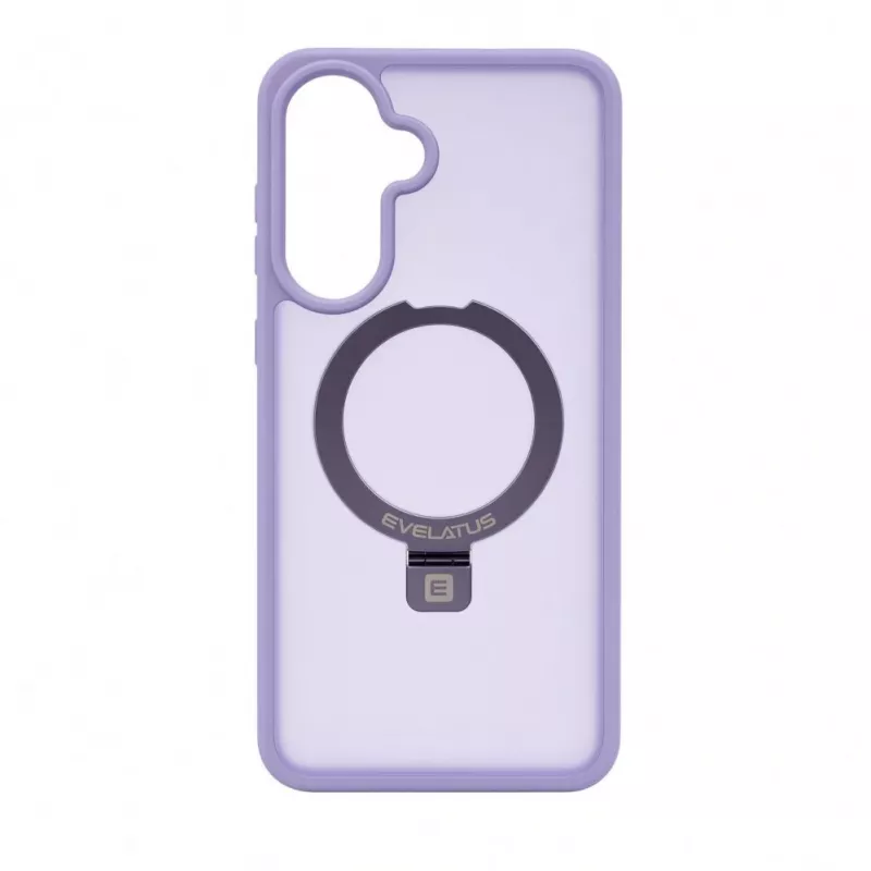 Evelatus Samsung Galaxy A57 Shield Case su MagSafe ir stovu, matinis žiedas, levandų violetinė
