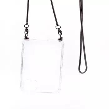 Evelatus Samsung Galaxy S10 Silicone Transparent with Necklace TPU Strap Space Gray