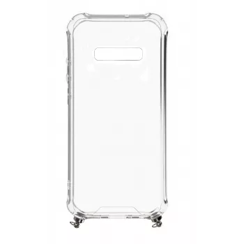 Evelatus Samsung Galaxy S10 Silicone Transparent with Necklace TPU Strap Space Gray