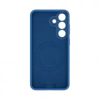 Evelatus Samsung Galaxy S26 FE Premium magnetinis minkšto prisilietimo silikoninis dėklas, tamsiai mėlynas