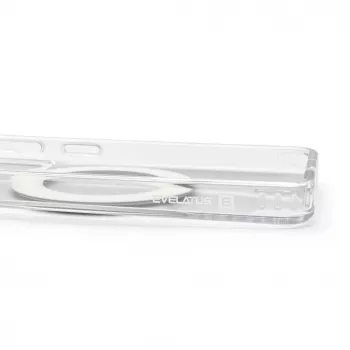 Evelatus Samsung Galaxy S26 hibridinis dėklas su MagSafe, PC+TPU, 360° metaliniu stoveliu, permatomas