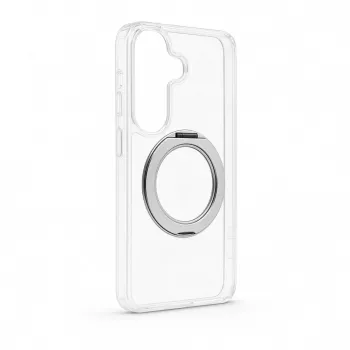 Evelatus Samsung Galaxy S26 hibridinis dėklas su MagSafe, PC+TPU, 360° metaliniu stoveliu, permatomas