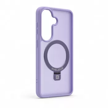 Evelatus Samsung Galaxy S26 Shield dėklas su MagSafe ir atrama, matinis žiedas, levandų violetinė