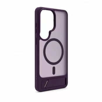 Evelatus Samsung Galaxy S26 Ultra guminis MagSafe dėklas su stoveliu - violetinė