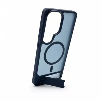 Evelatus Samsung Galaxy S26 Ultra guminis MagSafe dėklas su kojelė, tamsiai mėlynas