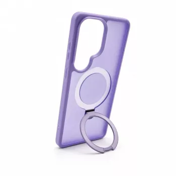Evelatus Samsung Galaxy S26 Ultra Shield dėklas su MagSafe ir stoveliu, matinis žiedas, levandų violetinė