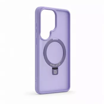 Evelatus Samsung Galaxy S26 Ultra Shield dėklas su MagSafe ir stoveliu, matinis žiedas, levandų violetinė