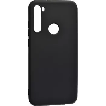 Evelatus Soft Touch Silicone Case with Strap, skirta Xiaomi Redmi Note 8 / Redmi Note 8 2021 - juoda