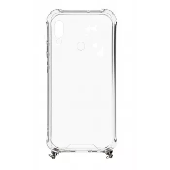 Evelatus Xiaomi Redmi 7 Silicone Transparent with Necklace TPU Strap Silver