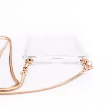 Evelatus Xiaomi Redmi 8 Silicone Transparent Case with Necklace TPU Strap Gold
