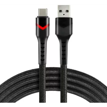 everActive CBB-1CBR USB-A į USB-C RGB LED pintas laidas 1 m 3A juodas