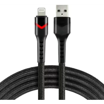 everActive CBB-1IBR USB-A į Lightning RGB LED pintas kabelis 1m 2,4A juodas