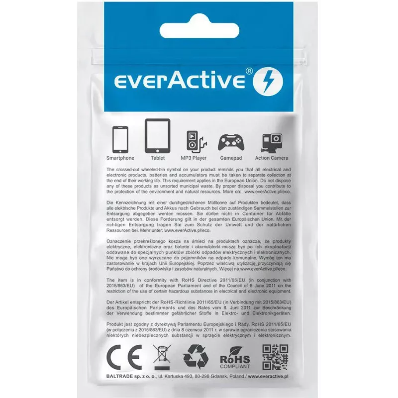 everActive CBB-2PDR USB-C į USB-C RGB LED pintas laidas 2m 3A 60W juodas