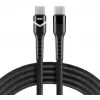 everActive CBB-2PDR USB-C į USB-C RGB LED pintas laidas 2m 3A 60W juodas