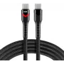 everActive CBB-2PDR USB-C į USB-C RGB LED pintas laidas 2m 3A 60W juodas