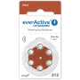everActive ULTRASONIC 312 klausos aparatų baterijos (PR41, cinko-oro, 1.45V, 170mAh, be gyvsidabrio, 6 vnt. lizdinė pakuotė)
