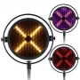 EVOLIGHTS LUMEN X V2 100W judančios galvos prožektorius su 3 briaunų prizme, 7 spalvų ratu, besisukančiais gobo, DMX512