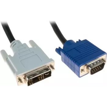 Exertis Connect DVI-A vyriškas į VGA vyriškas adapterio kabelis, Single Link, 10 m, juodas, su varžtais 127731