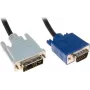 Exertis Connect DVI-A vyriškas į VGA vyriškas adapterio kabelis, Single Link, 10 m, juodas, su varžtais 127731