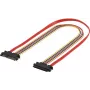 EXERTIS CONNECT SATA prailginimo kabelis, SATA 22 kontaktų vyriškas į SATA 22 kontaktų moterišką (5V + 12V), 0,5 m, SATA duomenų ir maitinimo sąsajos prailginimui, juodas 147500
