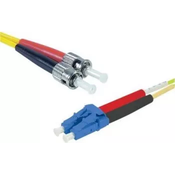 EXERTIS CONNECT ST/UPC – LC/UPC vienmodis dvigubas OS2 LSZH optinis pataisos kabelis, 3 m, geltonas