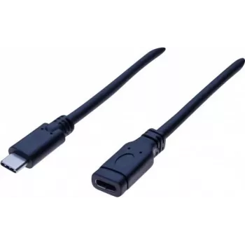 EXERTIS CONNECT USB 3.1 Gen 2 USB-C prailginimo kabelis 1m, vyriškas į moterišką, 10Gbps, 100W PD, 4K vaizdas, juodas 532495