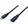 EXERTIS CONNECT USB 3.1 Gen 2 USB-C prailginimo kabelis 1m, vyriškas į moterišką, 10Gbps, 100W PD, 4K vaizdas, juodas 532495