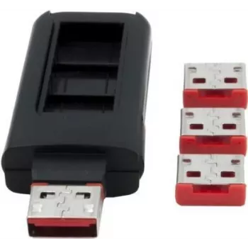 EXSYS EX-1114-RL USB prievadų užraktas su raktu fizinis blokatorius USB Type-A (10 užraktų, 1 raktas, juodas)