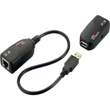 EXSYS EX-1441-2 Gigabit Ethernet prailgintuvas per koaksialinį kabelį, rinkinys, 1000 m, metalinis korpusas, juodas