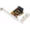 EXSYS EX-3517 7 prievadų SATA III PCIe x2 valdiklio plokštė - ASMedia ASM1062 + JMicron JMB575S, 6Gbps, pridedamas žemo profilio laikiklis