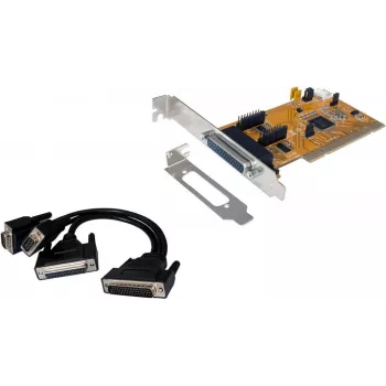 EXSYS EX-43360 PCI-X adapteris - 2x RS-232 serijiniai + 1x lygiagretusis, MosChip, Low Profile