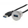 EXSYS EX-49186 USB 3.2 Gen 1 panelinis adapteris, USB-A moteriškas į vyrišką, 30 cm, metalinis