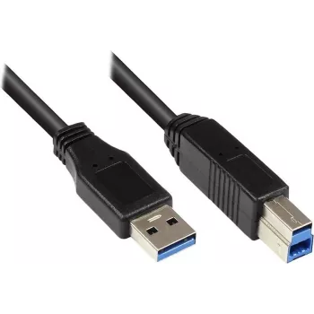 EXSYS EX-K1506 USB 3.2 Gen 1 kabelis, 5 m, USB-A į USB-B, juodas