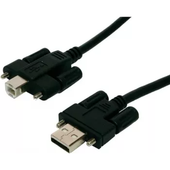 EXSYS EX-K1555V USB 2.0 kabelis, Type-A male į Type-B male su fiksavimo varžtais, 5 m, juodas