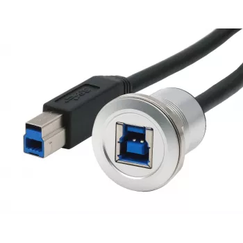EXSYS EX-49187 skydinio montavimo USB-B adapterio kabelis, USB 3.2 Gen 1, 30 cm, metalinis korpusas
