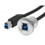 EXSYS EX-49187 skydinio montavimo USB-B adapterio kabelis, USB 3.2 Gen 1, 30 cm, metalinis korpusas