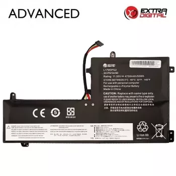 Extra Digital Advanced nešiojamojo kompiuterio baterija, skirta Lenovo L17M3PG2 – 4750mAh, 54Wh, 11.34V, 3 elementų Li-ion (NB482832)