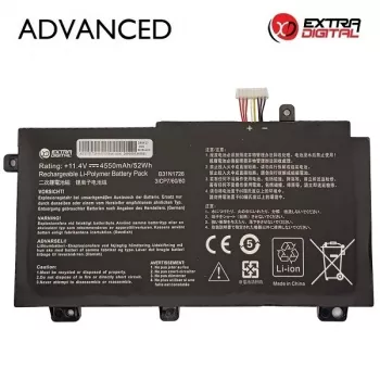 Extra Digital Advanced NB432592 nešiojamojo kompiuterio baterija, skirta ASUS B31N1726 – 4550mAh, 11.52V Li-ion