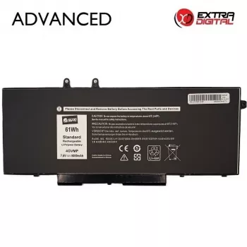 Nešiojamojo kompiuterio baterija Extra Digital Advanced NB441921, skirta Dell 4GVMP (8000 mAh, 11,4 V, 6 elementų, ličio jonų)